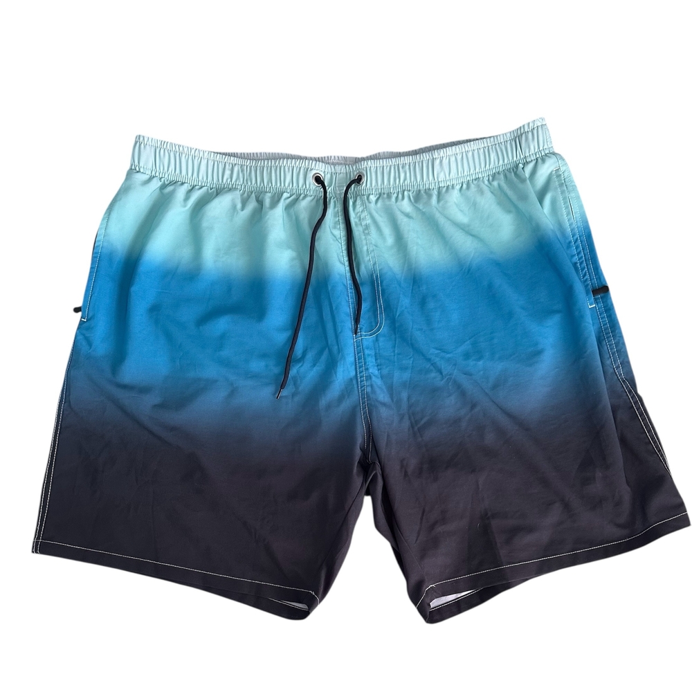 Gradient Blue and Black Swim Shorts